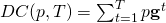  DC (p, T)=\sum_{t=1}^{T}{p\mathbf{g}^t} 